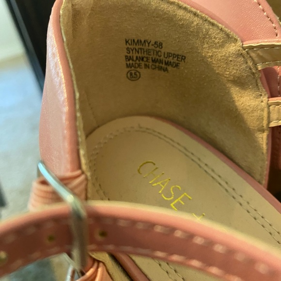 Chase + Chloe Blush Pink T-Strap Heels - Picture 6 of 8